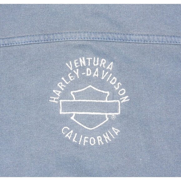 Vintage Harley-Davidson Motorcycle Ventura California Snap Up Blue Vest XL - Picture 9 of 10